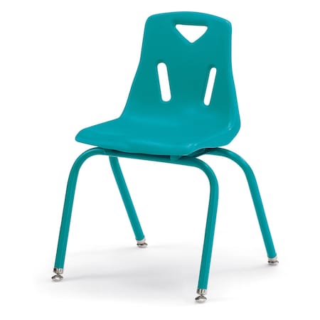 Jonti-Craft Berries Stacking Chairs with Powder-Coated Legs, 16 in. Ht, Set of 6, Teal 8126JC6005